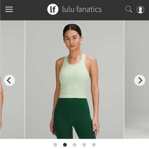 Lululemon Ebb to Street Cropped Racerback Tank Top in Creamy Mint